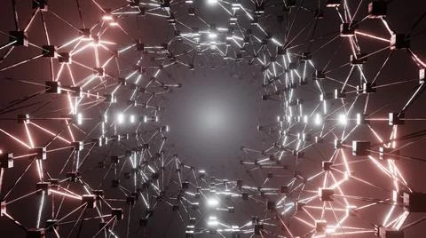 3D Rendering. Cyberspace abstraction. Futuristic Technology Digital Abstracti Stock Illustration