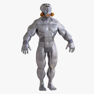 3D rendering of cyborg character. Stock Illustration