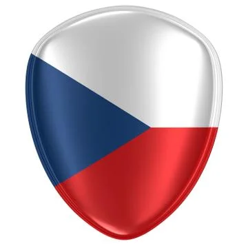 3d rendering of a Czech Republic flag icon. Stock Illustration