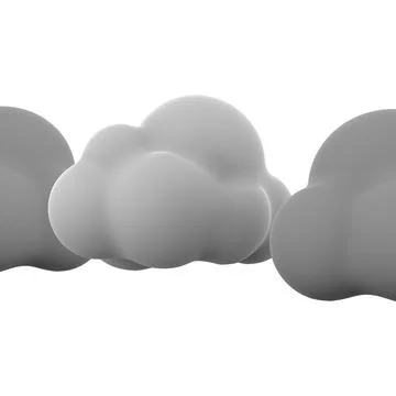 3d rendering dark and white clouds icon. 3d render cloudly weather icon. Dark Stock Illustration