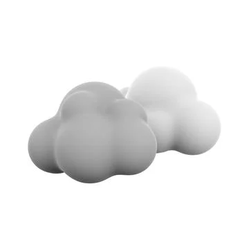 3d rendering dark and white clouds icon. 3d render cloudly weather icon. Dark Stock Illustration