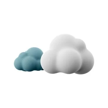 3d rendering dark and white clouds icon. 3d render cloudly weather icon. Dark Stock-Illustration