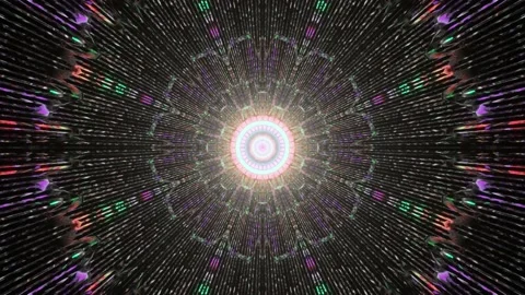 3D rendering of a dark black tunnel slowly getting brighter on a loop Stock Footage 157078521