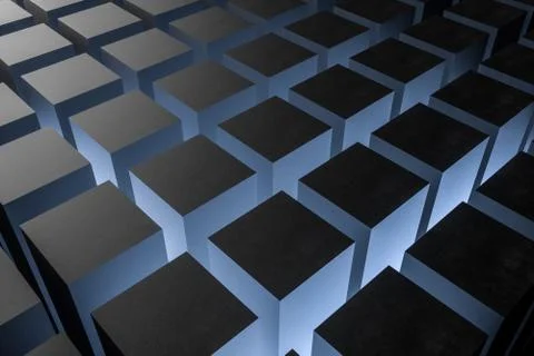 3d rendering, dark creative polygon elements Stockillustratie