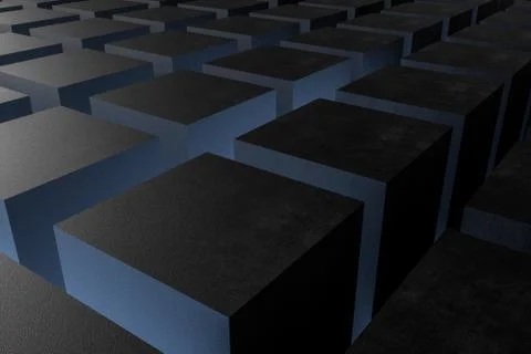 3d rendering, dark creative polygon elements Illustrazione stock