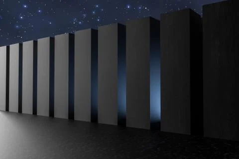 3d rendering, dark creative polygon elements Stockillustratie