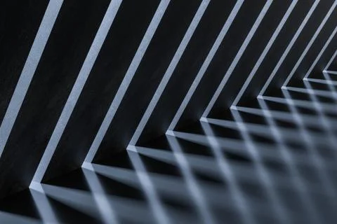 3d rendering, dark creative polygon elements Illustrazione stock