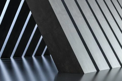 3d rendering, dark creative polygon elements Stock Illustration