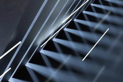 3d rendering, dark creative polygon elements 库存插图