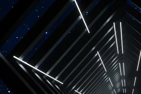 3d rendering, dark creative polygon elements Illustrazione stock