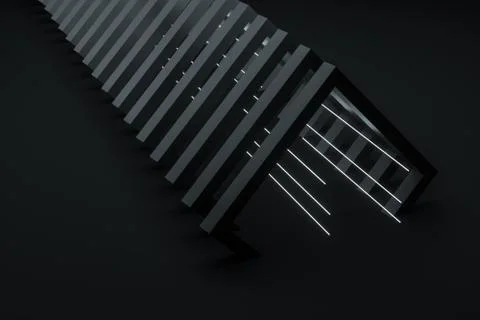 3d rendering, dark creative polygon elements Stockillustratie