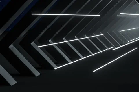 3d rendering, dark creative polygon elements Stock Illustration