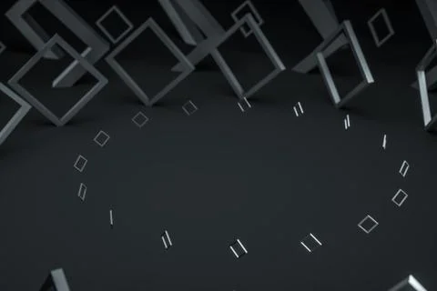 3d rendering, dark creative polygon elements Stock Illustration