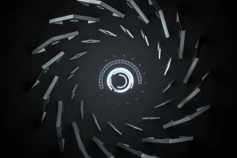 3d rendering, dark creative polygon elements Illustrazione stock