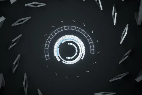 3d rendering, dark creative polygon elements イラスト素材