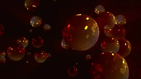 3D rendering of dark golden red spheres Stock Footage 271740788