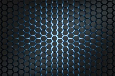 3d rendering, dark hexagonal background, sci-fi background 스톡 일러스트
