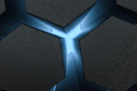 3d rendering, dark hexagonal background, sci-fi background 스톡 일러스트