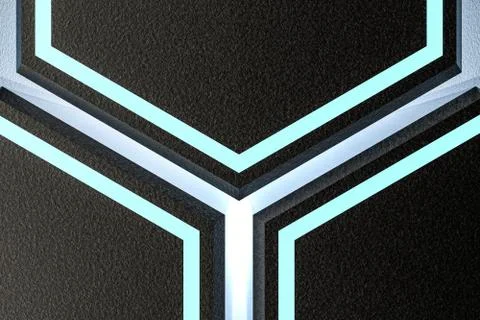 3d rendering, dark hexagonal background, sci-fi background Illustrazione stock