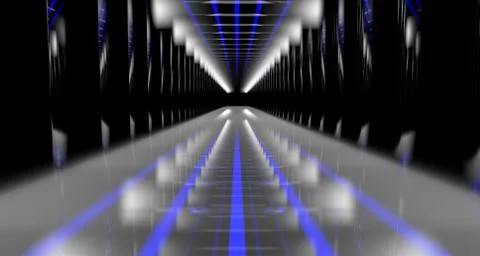 3d rendering of a dark scene with futuristic lights Stock Illustration