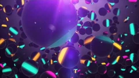 3d rendering of Dark Striped Sphere in the Air with a violet background and D Stock Illustration