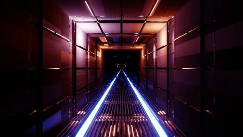 3D Rendering Dark Vibe Tunnel VJ Loop Stock Footage 136333519
