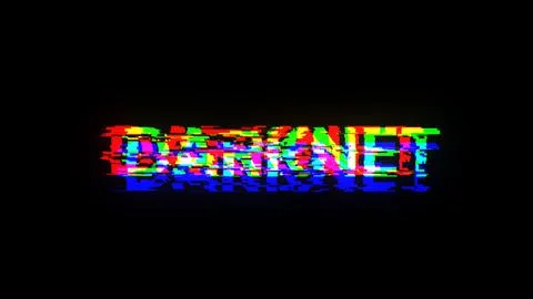 3D rendering darknet text with screen effects of technological glitches Stock Illustration