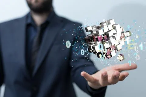 3d rendering of data internet infrastructure as a concept with a background of a Stockfoto's