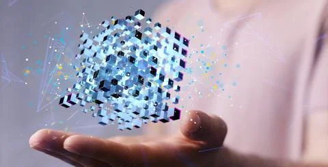 3D rendering of a .data Internet infrastructure concept. Abstract technology bac Stock Photos