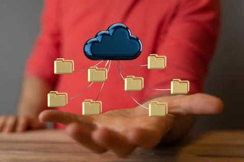 3D rendering of a data storage and Cloud computing technology Stock Photos