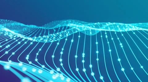 A 3D rendering of a data traveling abstract background. Network connection st 스톡 일러스트