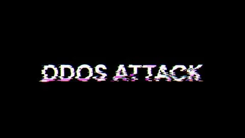 3D rendering ddos attack text with screen effects of technological glitches 스톡 사진