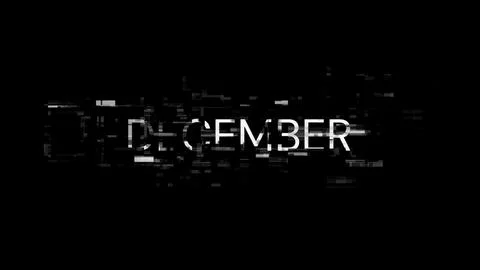 3D rendering December text with screen effects of technological glitches 库存插图