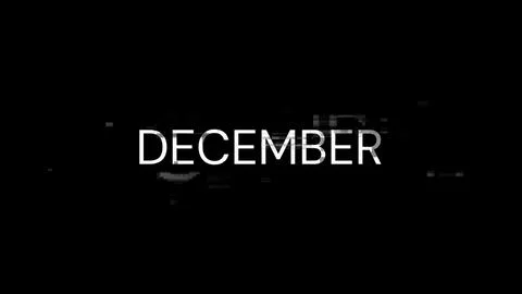 3D rendering December text with screen effects of technological glitches Stock Illustration