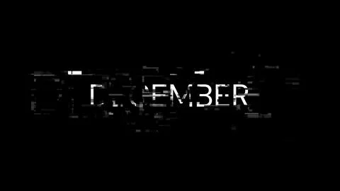 3D rendering December text with screen effects of technological glitches 스톡 일러스트