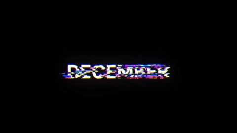 3D rendering December text with screen effects of technological glitches Stock Illustration