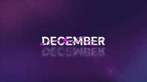 3D rendering December text with screen effects of technological glitches イラスト素材