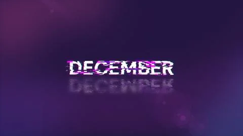 3D rendering December text with screen effects of technological glitches 스톡 일러스트