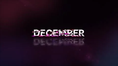 3D rendering December text with screen effects of technological glitches イラスト素材