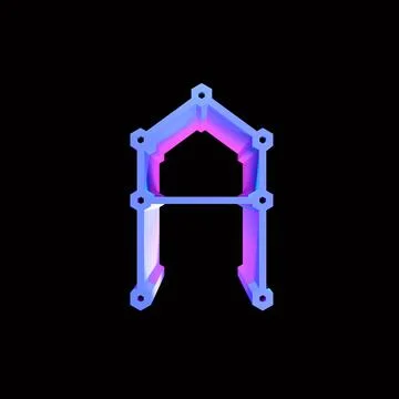 3D rendering decorative letter on black background. Stock Illustration