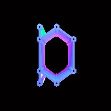 3D rendering decorative letter on black background. Stock Illustration