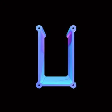 3D rendering decorative letter on black background. Stock Illustration