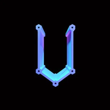 3D rendering decorative letter on black background. Stock Illustration
