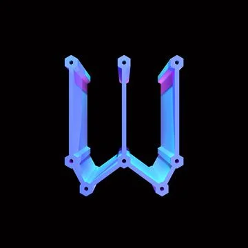 3D rendering decorative letter on black background. Stock Illustration