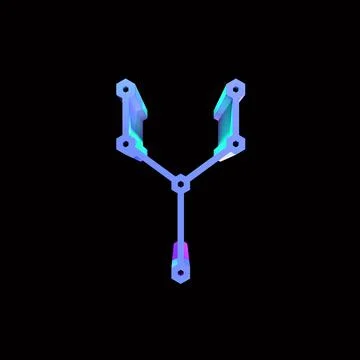 3D rendering decorative letter on black background. Stock Illustration