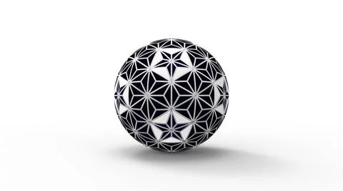 3d rendering of a decorative sphere isolated in white background 3d render... Stock Photos