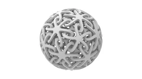 3d rendering of a decorative sphere ornament pattern isolated in white Stock Illustration