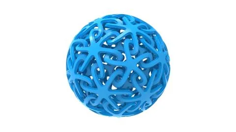 3d rendering of a decorative sphere ornament pattern isolated in white Stock Illustration
