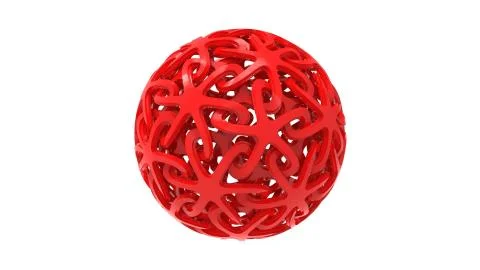 3d rendering of a decorative sphere ornament pattern isolated in white 库存插图