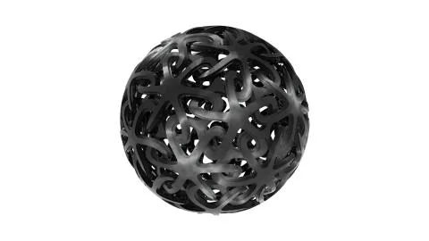 3d rendering of a decorative sphere ornament pattern isolated in white Stock Illustration